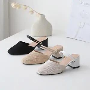 [다잇템] 여자 슬링백 스웨터 SS 위빙 시즌 샌들