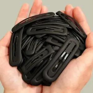 여성 무광 블랙 심플 일상용 헤어핀 세트