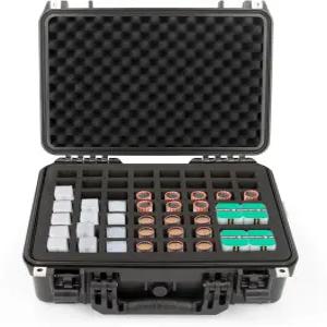 CASEMATIX 코인 튜브 상자 케이스 - 방수 밀폐 화폐 보관 정리함 56 페니 니켈 다임 쿼터 롤 포장지 또는