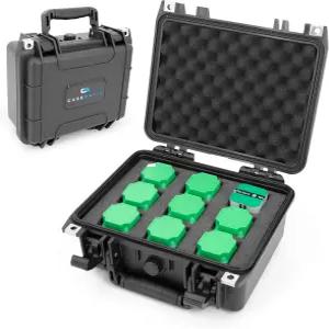 CASEMATIX 아메리칸 실버 이글 코인 튜브 보관 케이스 - 9개의 롤용 방수 IPX7 밀폐 홀더 폼 슬롯이 있는