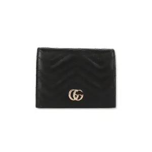 MUST IT_ 마틀라세 여성 카드지갑 블랙 라이트 골드 466492 AAET8 1000