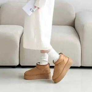 |CCS7ECD|여성 스웨이드 안감 통굽 편안한 일상 앵클부츠