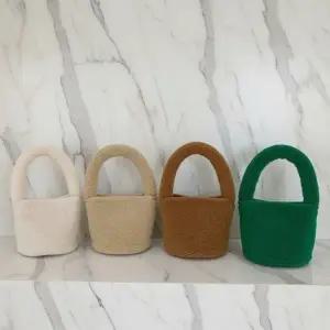 CCB420E여성용 귀여운 따뜻한 겨울 퍼 미니 토트백