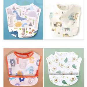 [블루마켓]휴대용 간편 유아 아기 이유식 식사 주머니 턱받이 이유식턱받이 방수턱받이 롤링턱받이 실리콘