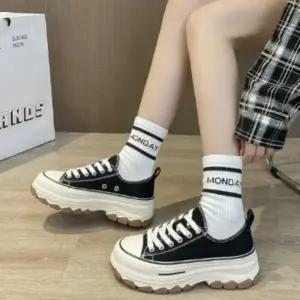 |CCS7EC8|여성용 편안한 일상 캐주얼 통굽 운동화