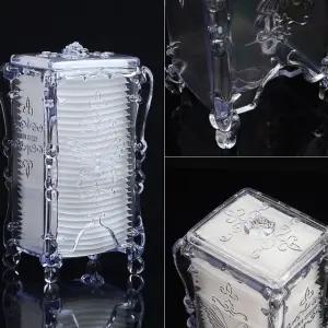 투명 크리스탈 화장솜 케이스 메이크업 패드 보관통 위생적인 정리 가성비 좋은 선택