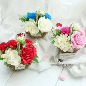 스페셜데이 꽃바구니 1EA 인테리어소품 미니꽃다발 발렌타인데이 느벳렌