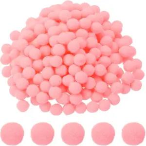 공예용 파티킬 0.3인치 폼폼 소형 모자 크리스마스 아트용 미니 퍼프볼 벌크 고탄성 퍼지볼 연분홍색