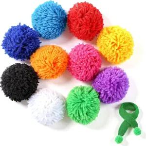 큰 실 폼 10개 3.1인치 푹신한 DIY 뜨개질 모자 폼폼 또는 수제 공예품 크리스마스 추수감사절 파티를 위한