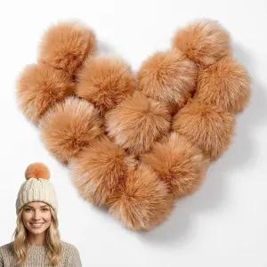 12 PCS 플러피 폼 코바늘 뜨개질 액세서리 모자 신발 열쇠고리 스카프 장갑 폼폼 공예 용품용 스냅 버튼이