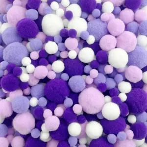 닥슈익크 1000피스 폼폼 다크 퍼플 핑크 화이트 퍼지 크래프트 폼폼스 DIY 아트 장식용 볼