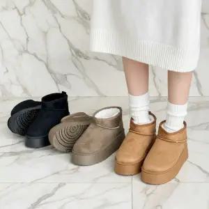 CCS7ECD여성 스웨이드 안감 통굽 편안한 일상 앵클부츠