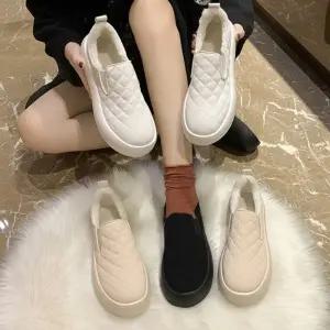 CCS7ED1여성용 겨울 퀼팅 털내장 슬립온 신발