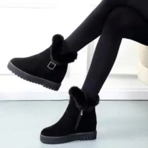 CCS7ECF여성 겨울 스웨이드 털 앵클 부츠