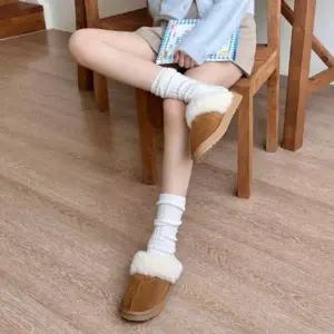 CCS7ECA여성용 겨울철 심플한 포근한 퍼 슬리퍼