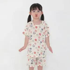 (더오투투)하뚜쥬아 반팔 상하 세트 봄 여름 유아 내의 실내복 잠옷 내복