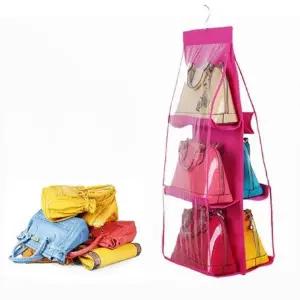 ( )가방걸이 6칸 핑크 가방정리함 가방행거 가방정리 가방보관 가방옷걸이