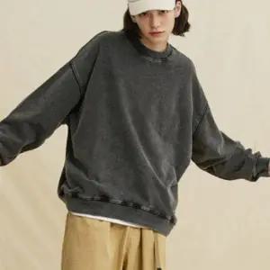 [셀러에이드]남녀 공용 빈티지 피그먼트 워싱 오버핏 맨투맨 커플 가을 긴팔