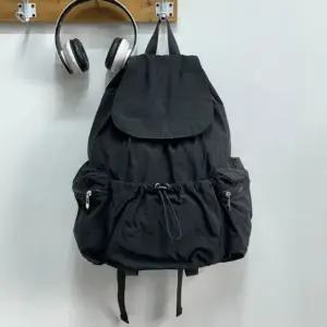 사이드 지퍼 스트링 앞포켓 빅사이즈 나일론 백팩 RDH3+9fEO