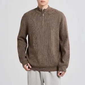 룽나루 남자 니트 가을 집업 하이넥 반 HO3