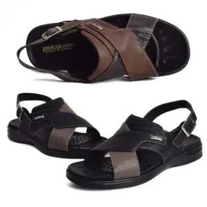 남성 버클 스트랩 쿠션 샌들 데일리 캐주얼 여름 가죽 슬리퍼