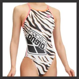 수영장 수영복 일본 수입 아레나 세련된 강습용 얼룩말 지브라 여자 원피스 탄탄이 화이트WHBK 폴리100