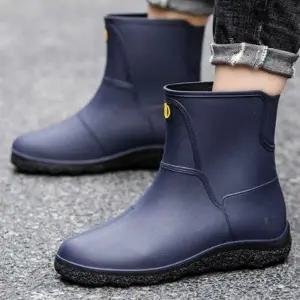 [에이치플러스몰]남성용 고무 장화 방수 레인부츠 14인치 작업용 낚시 신발
