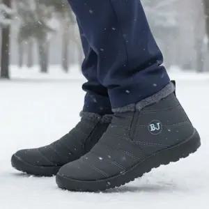 옆지퍼 남성 퀄팅 기모 부츠 2컬러 패딩 방한화 겨울 신발