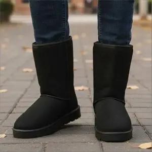 [에이치플러스몰]남성 스웨이드 미들부츠 털안감 겨울 털신발 4색 방한부츠