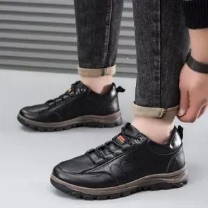 [에이치플러스몰]남성 베이직 가죽 워커 부츠 2컬러 캐주얼 데일리 슈즈