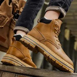 [에이치플러스몰]기모안감 아웃솔 두툼한 겨울 논슬립 방한 남성 워커부츠