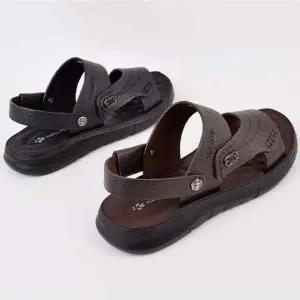 여름 2in1 남성 가죽 샌들 슬리퍼 정장 캐주얼 신발