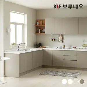 보루네오 나비드 주방 싱크대 시공 ㄱ자 5.2m E0 PET소재