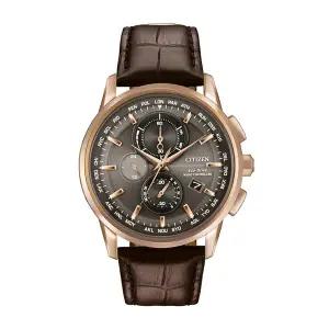 시티즌 AT8113-12H 에코드라이브 라디오컨트롤 남성 가죽 시계