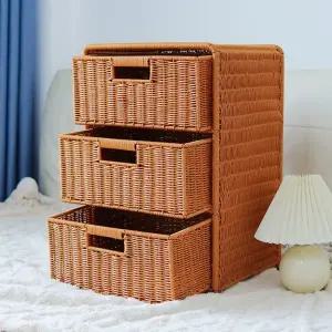 라탄 3단서랍장 협탁 탁자 C형 서랍장 정리함 서랍