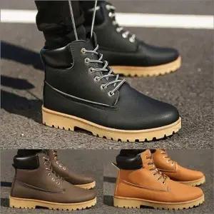 [RIZPICK]남성 가을 앵클부츠 가죽 레이스업 워커 캐주얼 데일리 슈즈