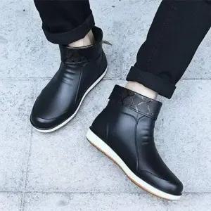 [RIZPICK]기모 안감 방한 레인부츠 남성 퀼팅 커브 부츠 방수 장화