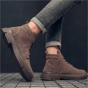 [RIZPICK]남성 스웨이드 미들부츠 캐주얼 데일리 워킹화 앵클부츠