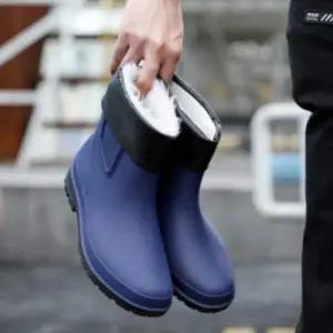 [RIZPICK]남성 겨울 작업화 털 안감 방한화 발목 부츠 방수 안전화