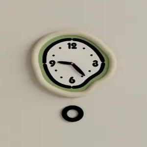 찌그러진 피자 시계 인테리어 저소음 벽걸이 벽시계