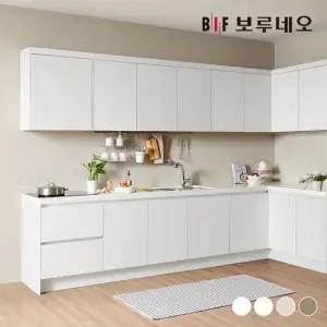 보루네오 나비드 주방 싱크대 시공 ㄱ자 4.2m E0 PET소재