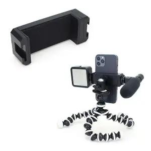 핸드폰 더블 콜드슈 마운트 홀더 거치대 셀카봉 삼각대 조명