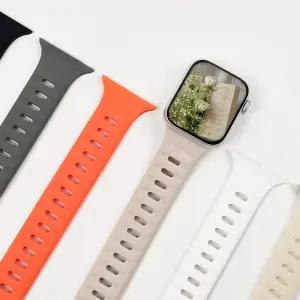 엔터콘 애플워치11 애플워치 스퀘어 웨이브 실리콘 스트랩 스포츠 밴드10 울트라 SE 2 9 8 7 6