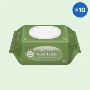 깨끗한나라 아기 물티슈 유아 디오리진 네이처 캡 80매 10팩 MNA