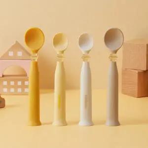 락앤락 유아 이유식 실리콘 스푼 2p 리틀럽 셀프 스탠딩 숟가락 MNA