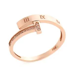 [비앤비골드] 14K T라운딩 로마체 스틱 반지 SRS35196