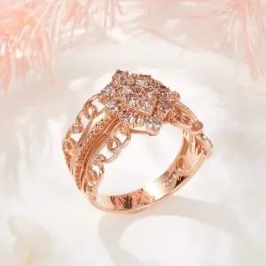 [비앤비골드] 14K 꼬냑 브로치 레이스 볼드 반지 SRS42080