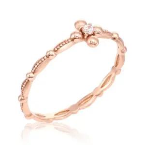 [비앤비골드] 14K 골드볼 큐빅 십자가 종교 묵주 반지 SRS38702