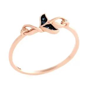 [비앤비골드] 14K 고래꼬리 청큐빅 꼬임 반지 SRS35744