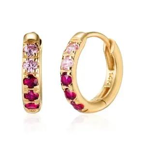 [비앤비골드] 14K 그라벨 듀오 루비 원터치 링 귀걸이 한쌍 SNE41478